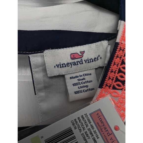 Vineyard Vines Dress Striped Embroidered Collar Nautical Party Brunch Day Date - Picture 10 of 10